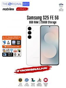 Samsung S25 FE 5G - 8GB RAM - 256GB Storage - Easy Monthly Installments - PTA Approved - 1 Year Official Warranty - The Original Bro Mobiles - TOB70